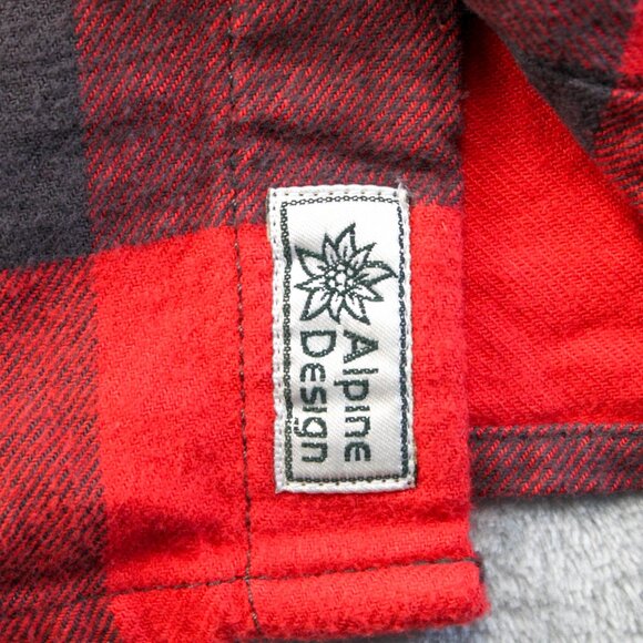 Alpine Design Buffalo Plaid Mid-Weight Flannel Button Down Shirt Men's Size Med - Picture 5 of 7